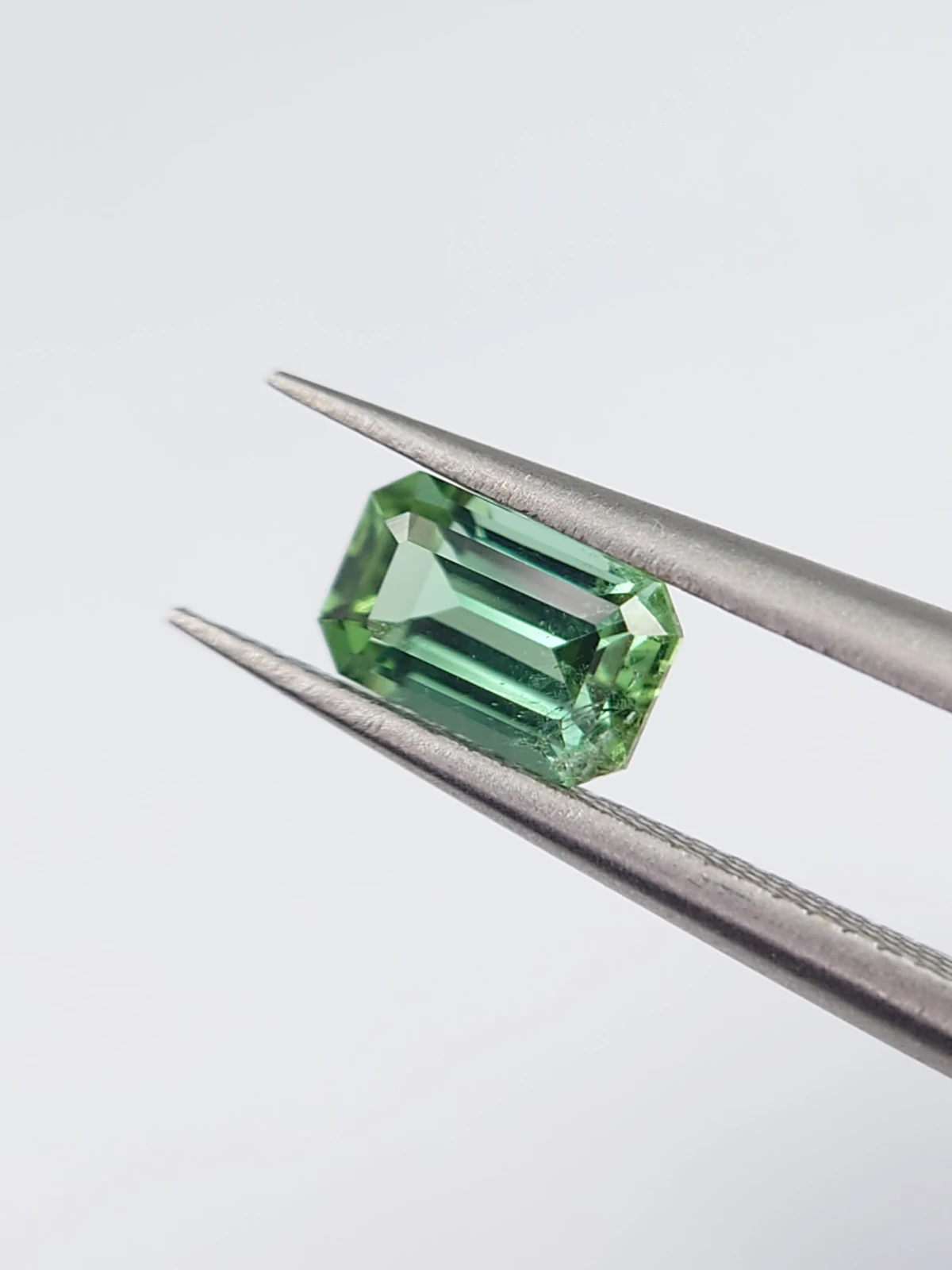 0.58ct Natural Mint Green Tourmaline in Emerald Cut from Afghanistan