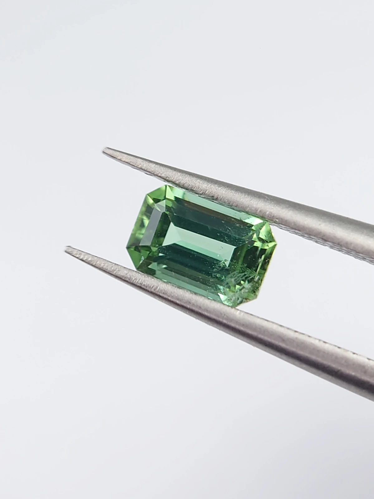 0.58ct Natural Mint Green Tourmaline in Emerald Cut from Afghanistan