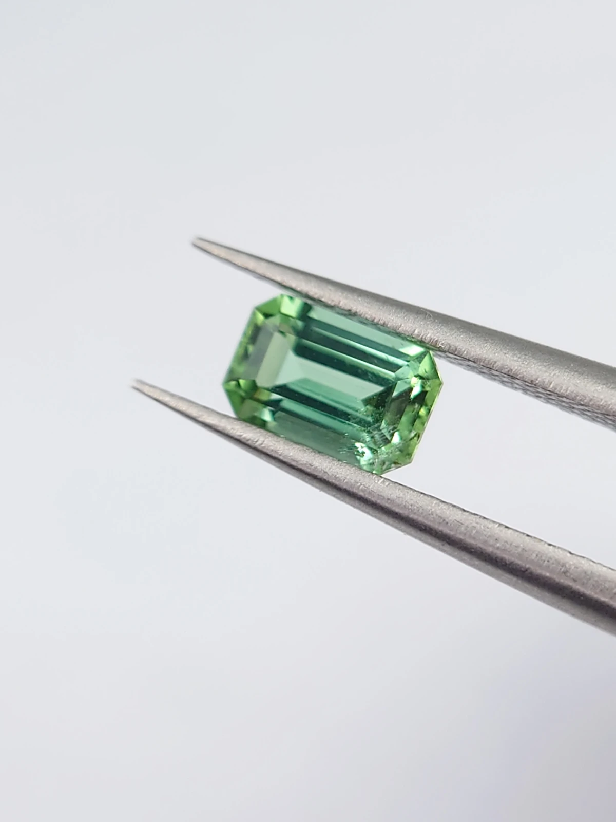 0.58ct Natural Mint Green Tourmaline in Emerald Cut from Afghanistan
