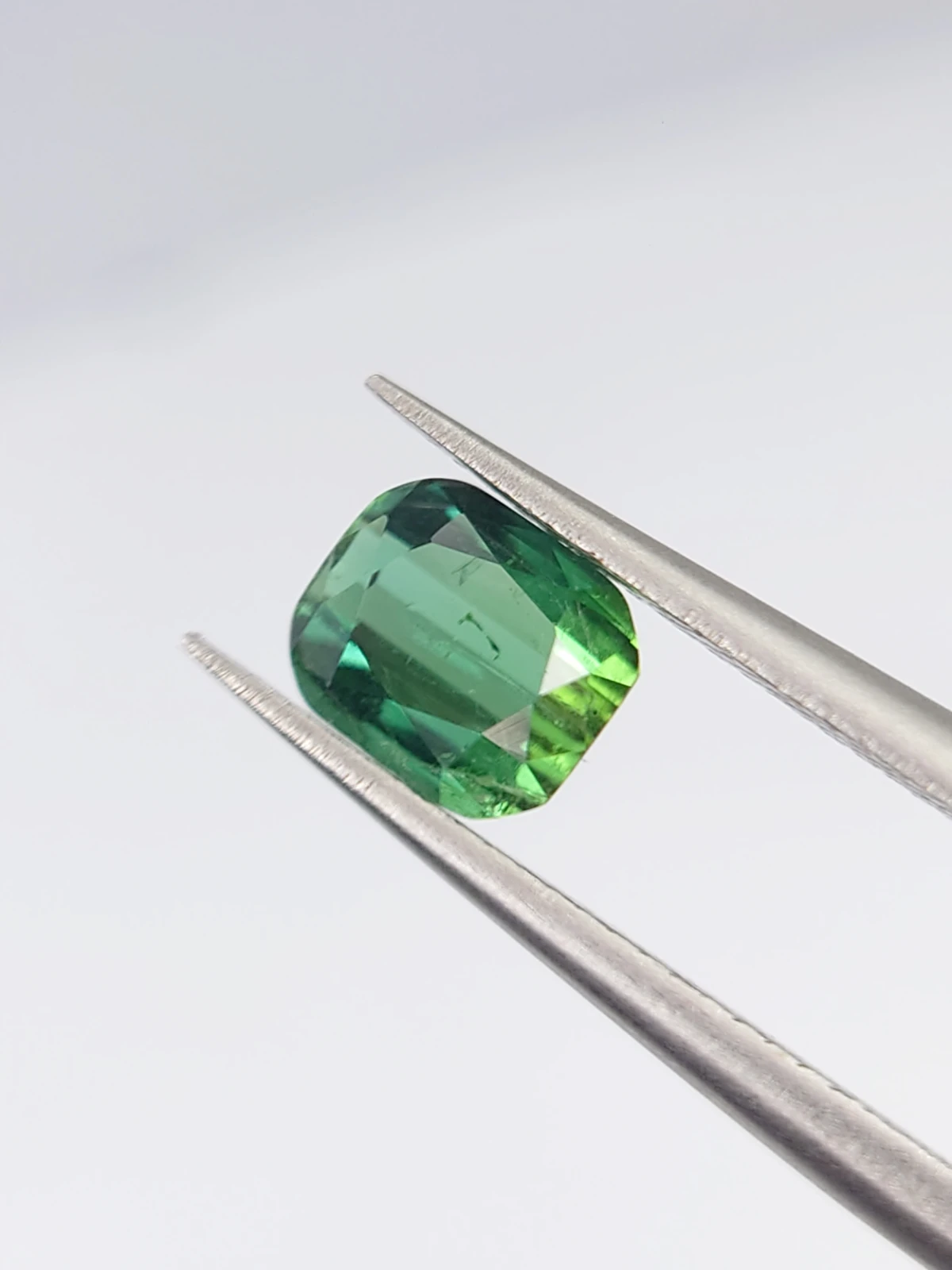 0.76ct Natural Bluish Green Cushion Cut Tourmaline from Afghanistan