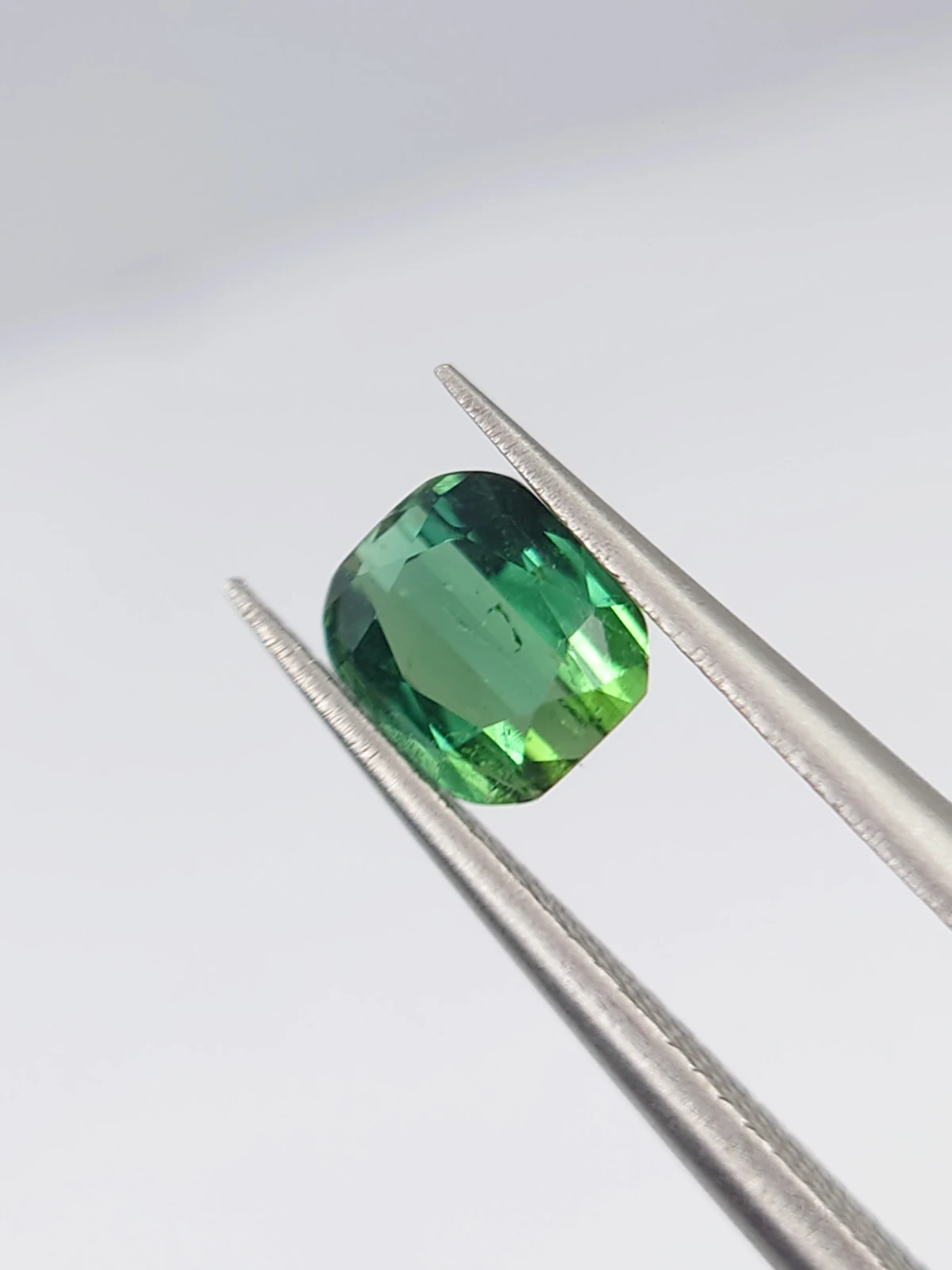 0.76ct Natural Bluish Green Cushion Cut Tourmaline from Afghanistan