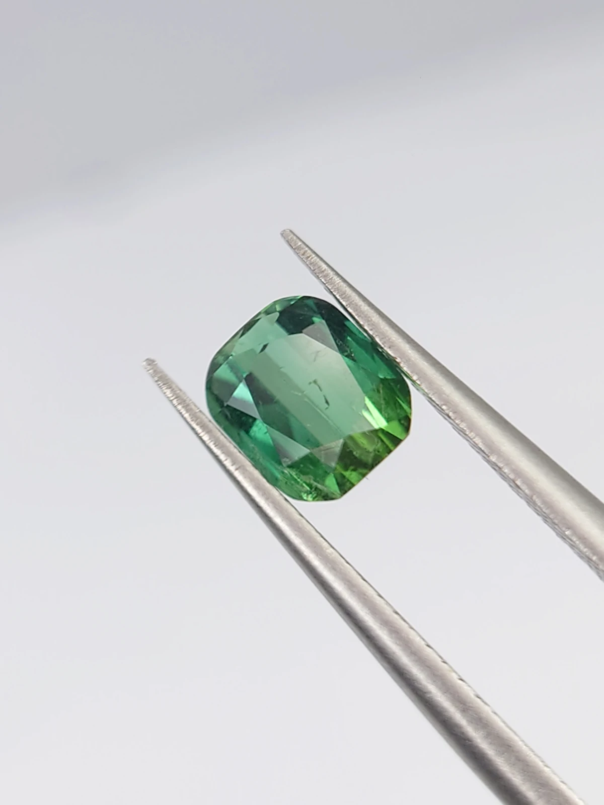 0.76ct Natural Bluish Green Cushion Cut Tourmaline from Afghanistan