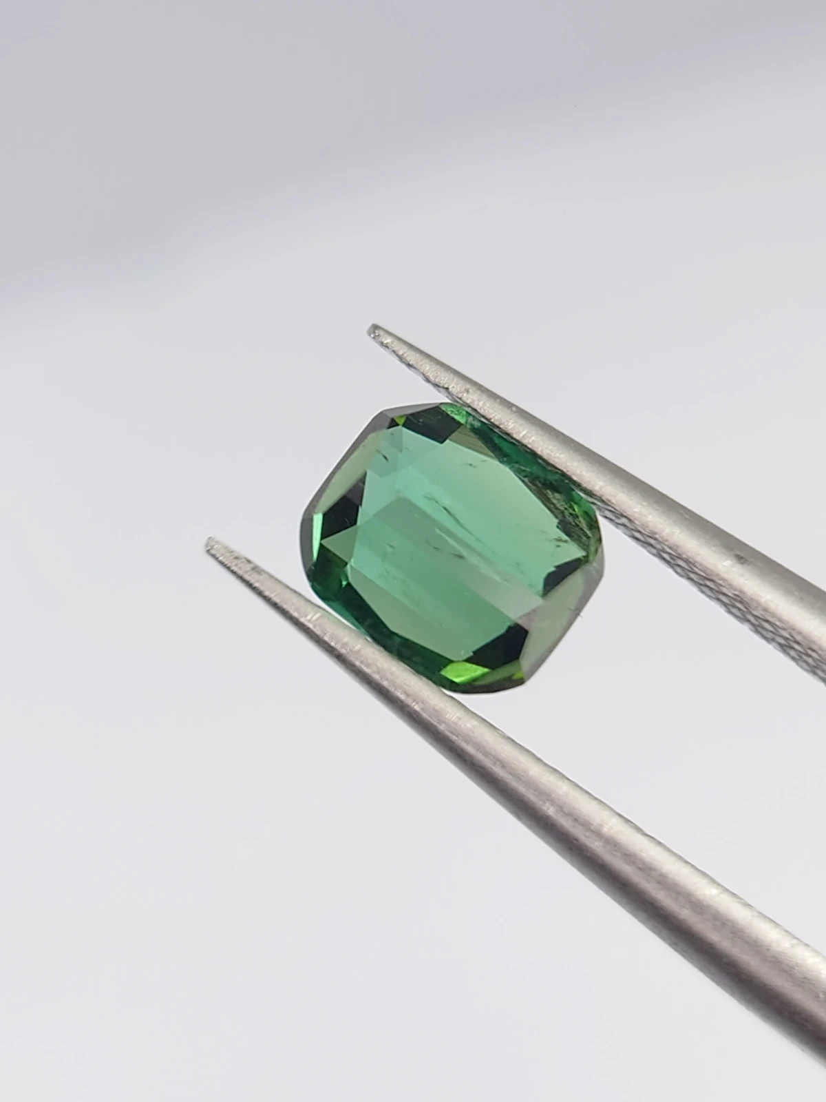 0.76ct Natural Bluish Green Cushion Cut Tourmaline from Afghanistan