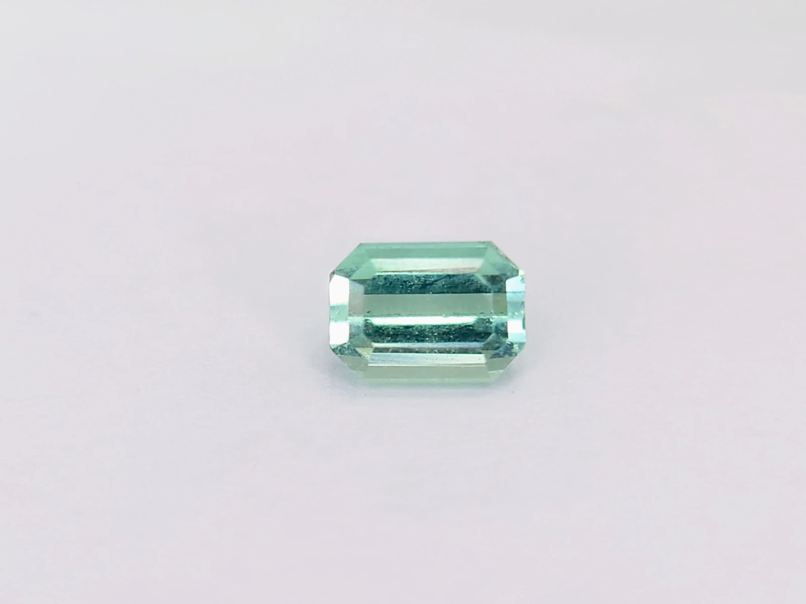 0.48ct Natural Octagon Faceted Neon Green Tourmaline from Afghanistan