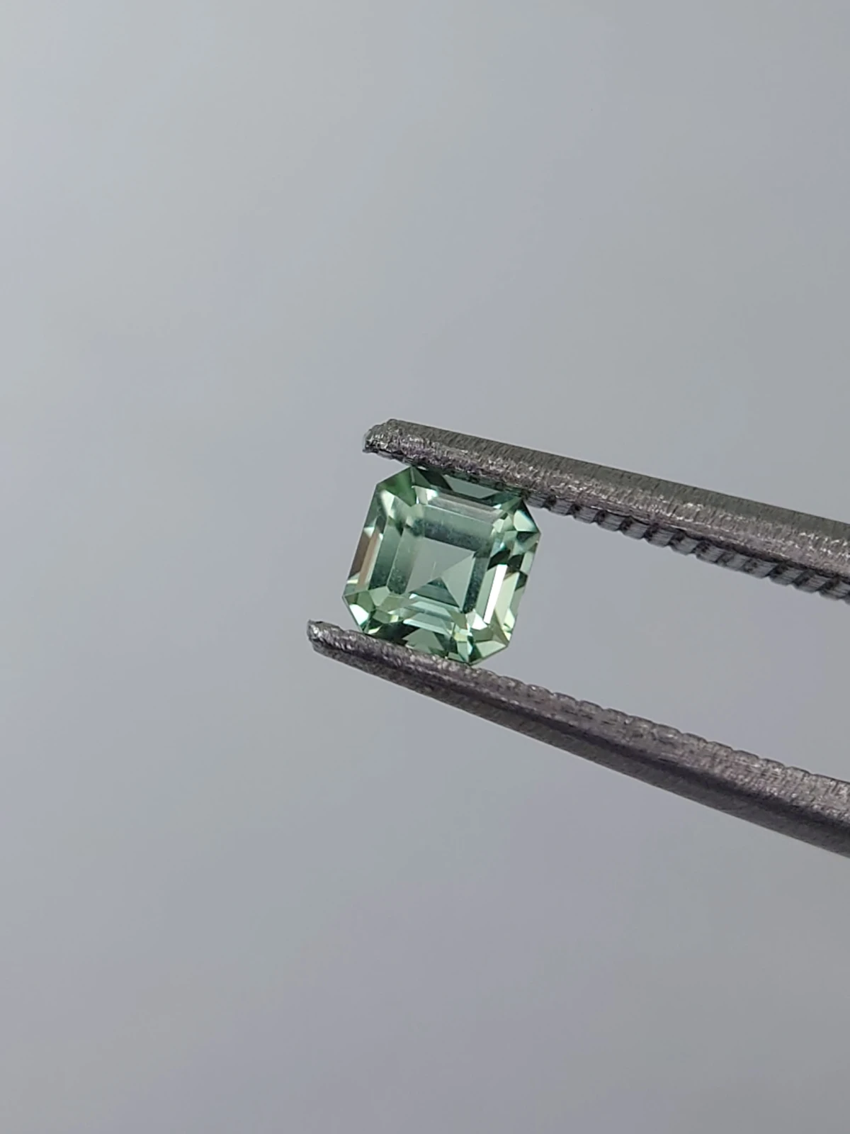 0.35ct Asscher Cut Natural Soft Green Tourmaline from Afghanistan