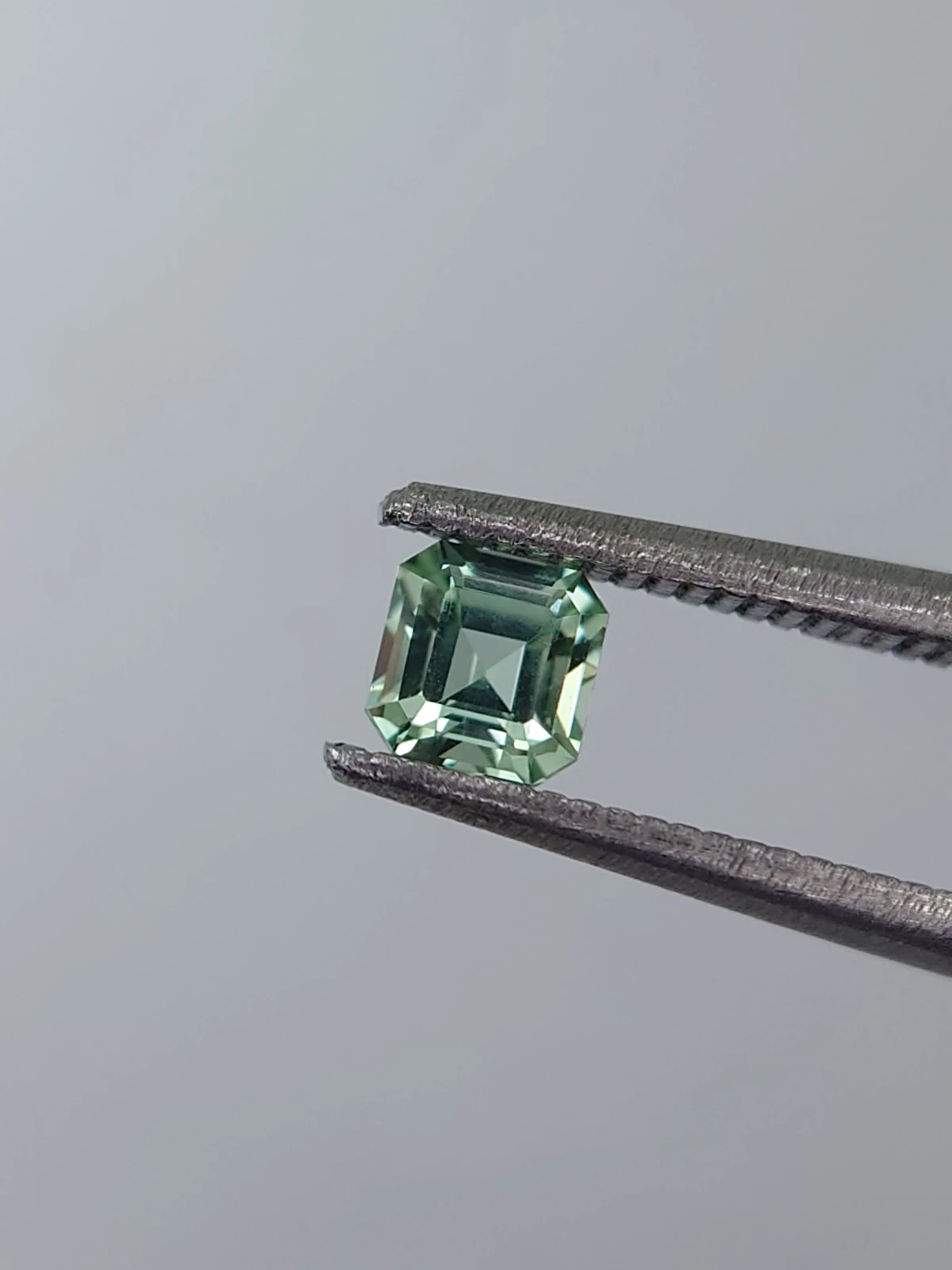 0.35ct Asscher Cut Natural Soft Green Tourmaline from Afghanistan