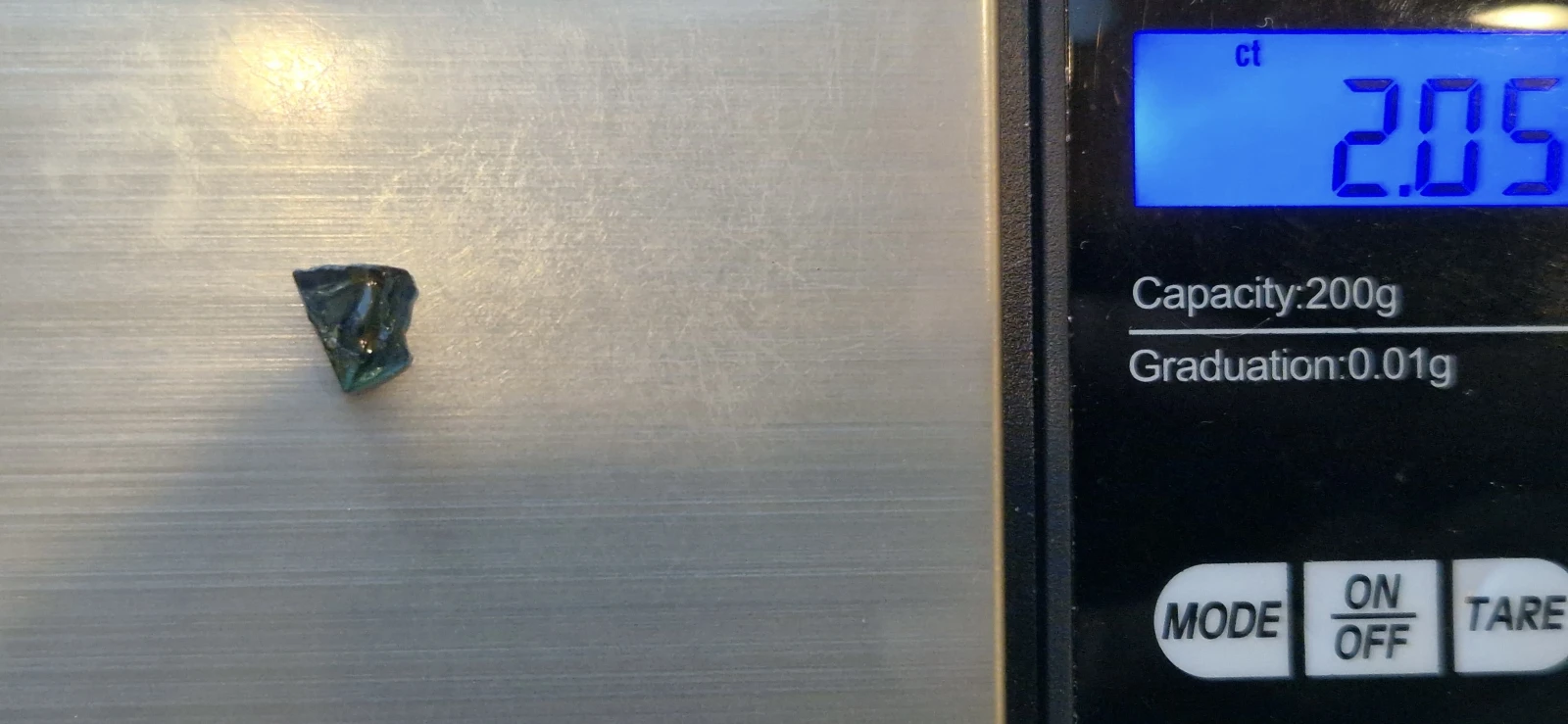 2ct Rough Teal Sapphire Clean Facet Quality Rough from Nigeria