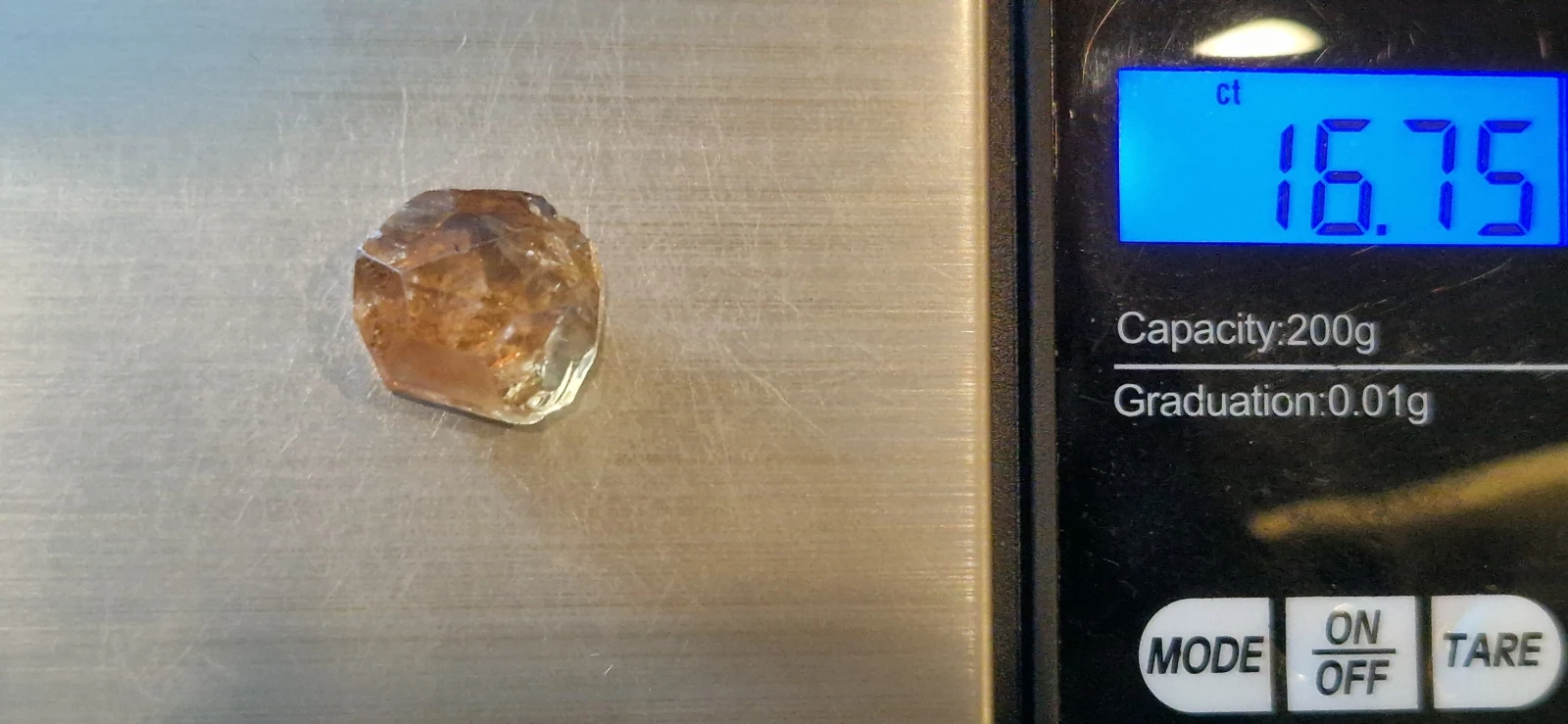 16.75ct Imperial Golden Champagne Topaz Facet Grade Rough from Pakistan