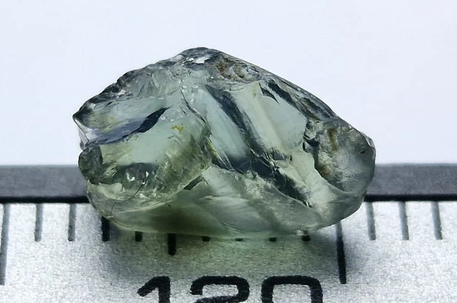 2.2ct Facet Grade Rough Grayish Green Teal Sapphire from Nigeria