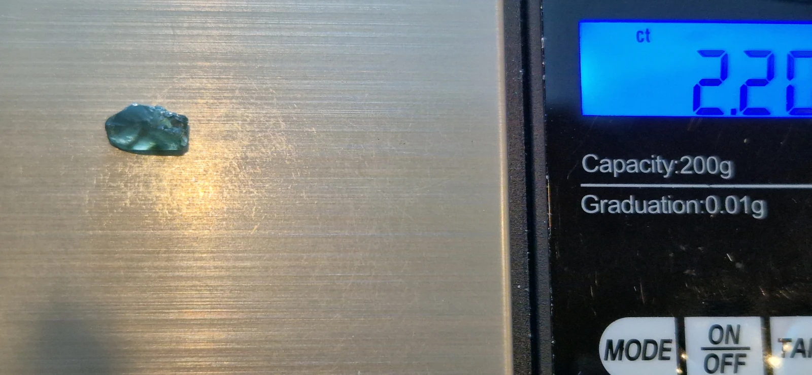 2.2ct Facet Grade Rough Grayish Green Teal Sapphire from Nigeria