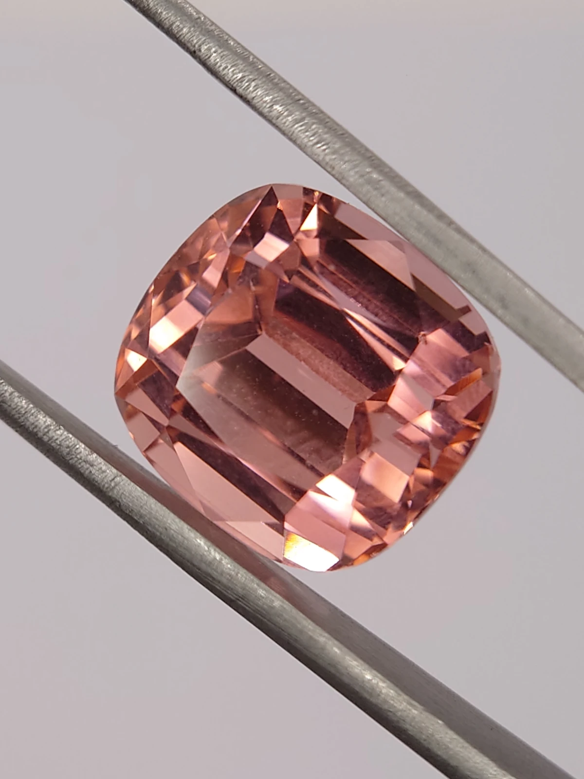 16ct Natural Peach Tourmaline in Cushion Cut from Afghanistan