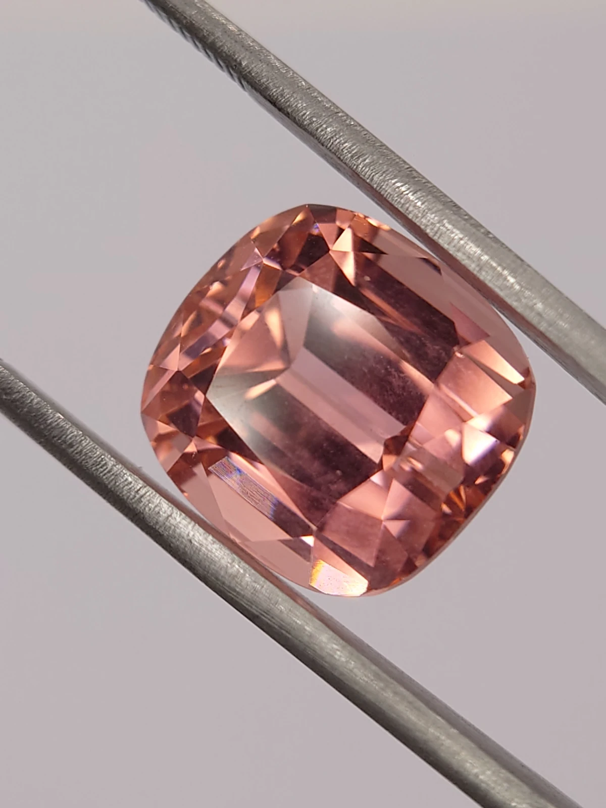 16ct Natural Peach Tourmaline in Cushion Cut from Afghanistan