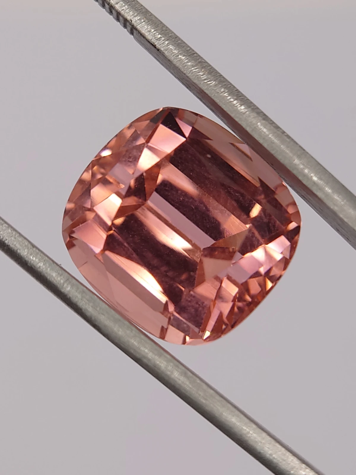 16ct Natural Peach Tourmaline in Cushion Cut from Afghanistan