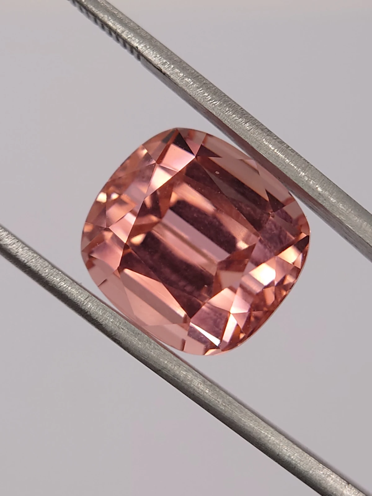 16ct Natural Peach Tourmaline in Cushion Cut from Afghanistan