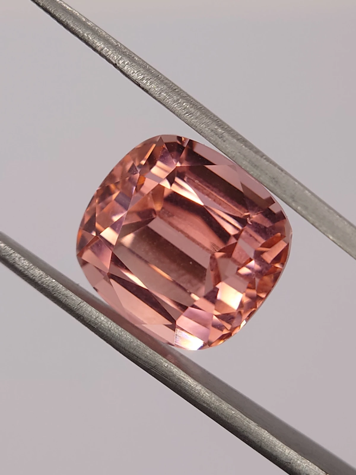 16ct Natural Peach Tourmaline in Cushion Cut from Afghanistan