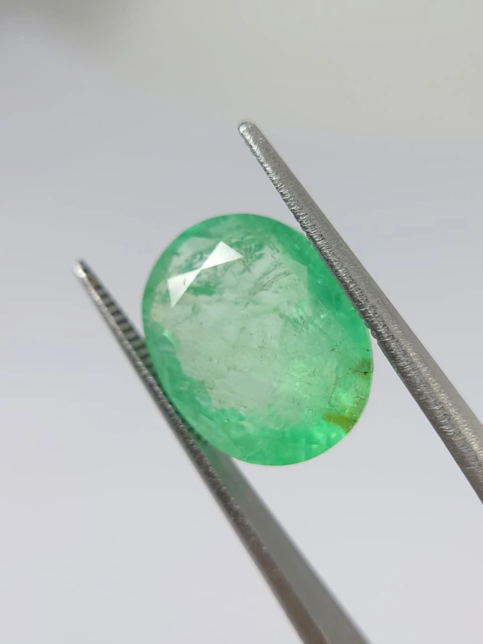 7.7ct Oval Faceted Minor Oiled Panjshir Emerald from Afghanistan