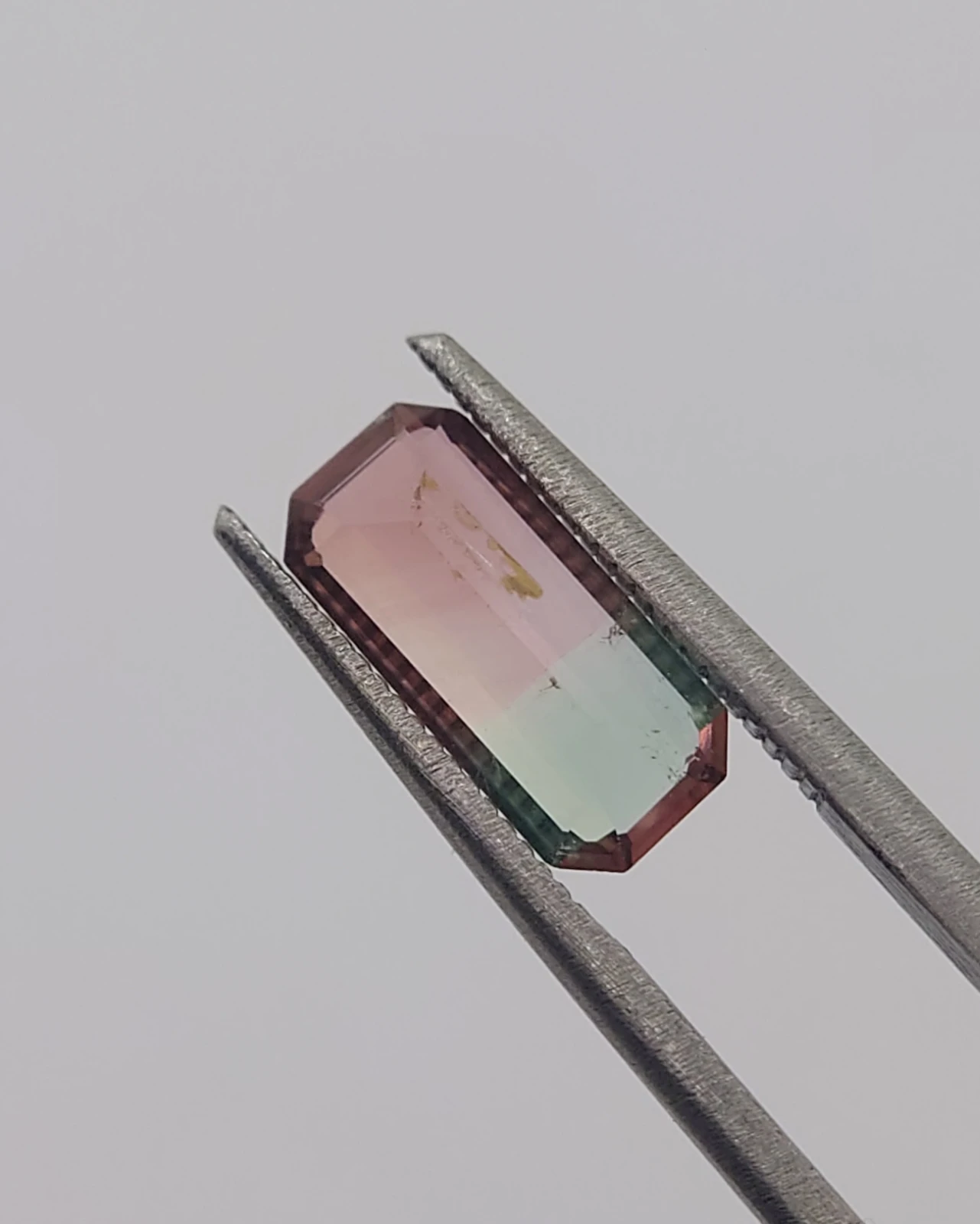 1.8ct Bi-color Tourmaline Emerald Cut Loose Gemstone From Nigeria