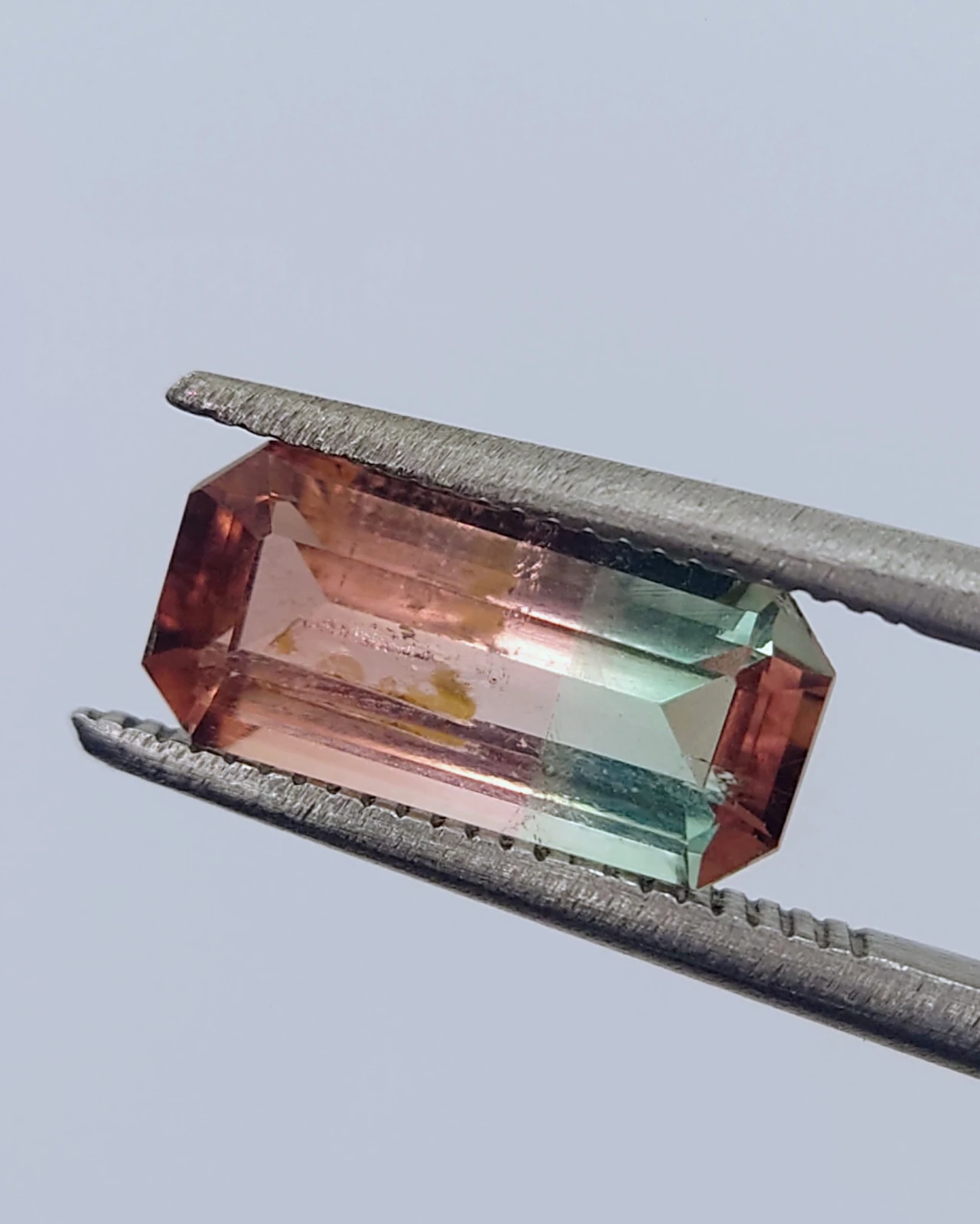 1.8ct Bi-color Tourmaline Emerald Cut Loose Gemstone From Nigeria