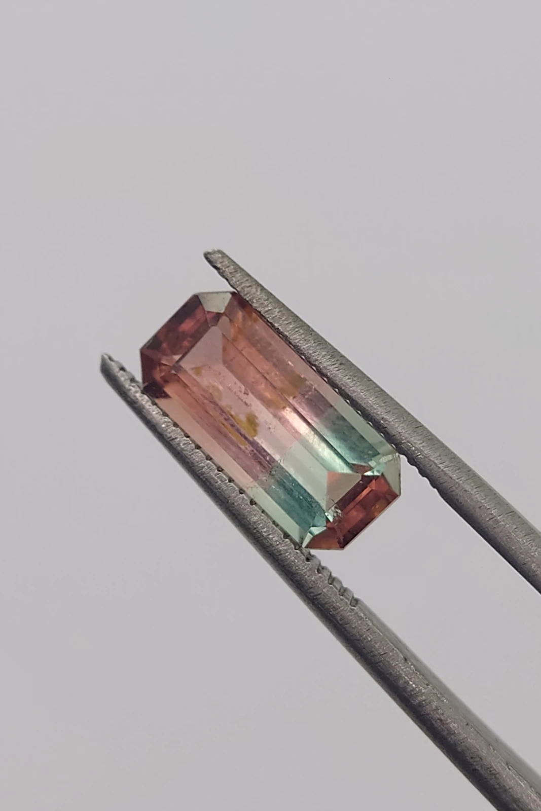 1.8ct Bi-color Tourmaline Emerald Cut Loose Gemstone From Nigeria