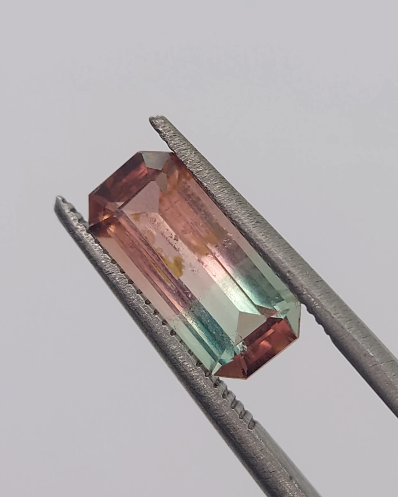 1.8ct Bi-color Tourmaline Emerald Cut Loose Gemstone From Nigeria