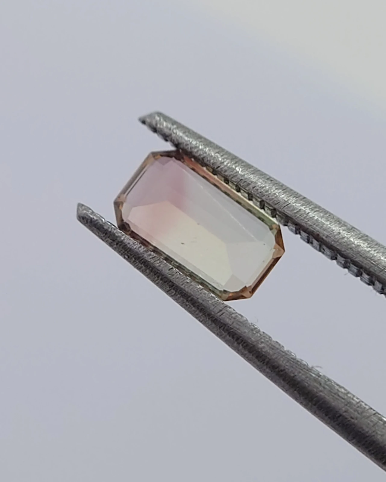 0.75ct Natural Peach Tourmaline Emerald cut Loose Gemstone From Nigeria