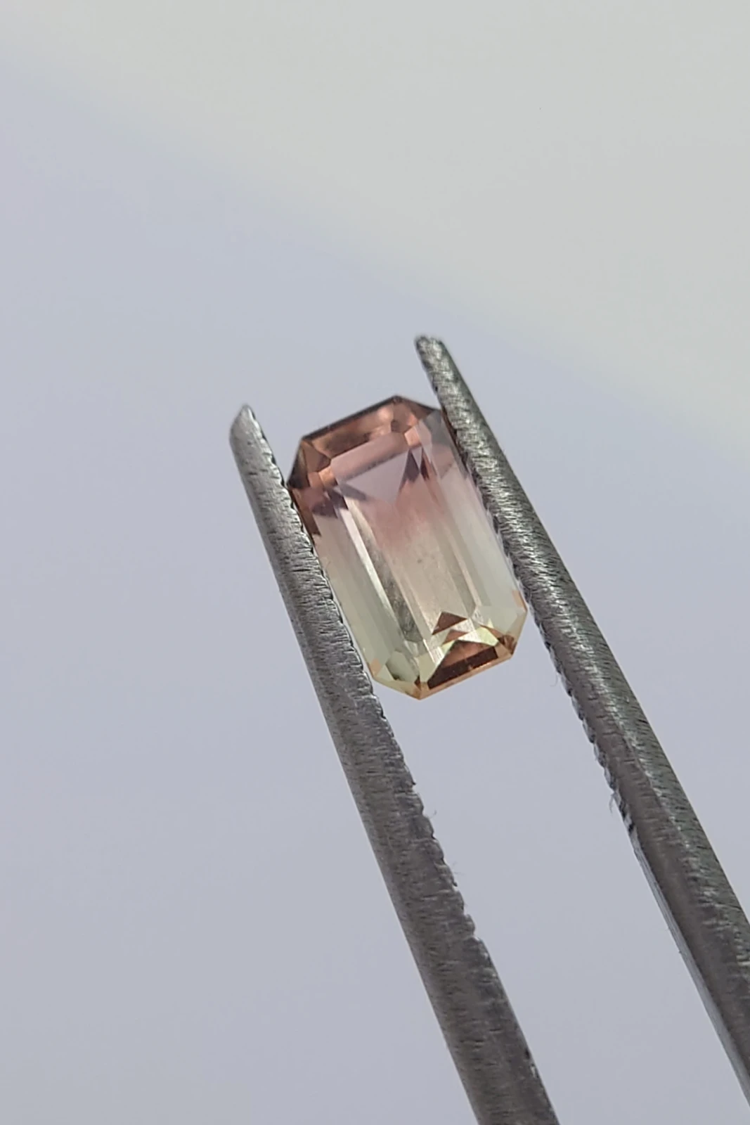 0.75ct Natural Peach Tourmaline Emerald cut Loose Gemstone From Nigeria