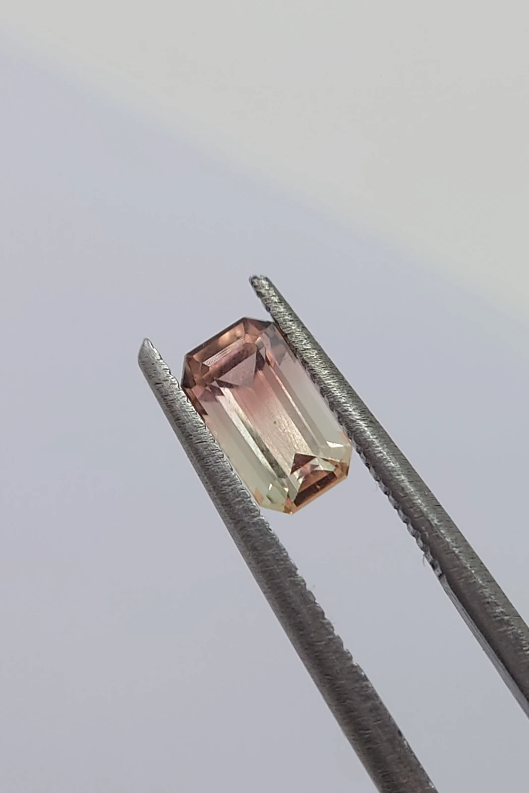 0.75ct Natural Peach Tourmaline Emerald cut Loose Gemstone From Nigeria