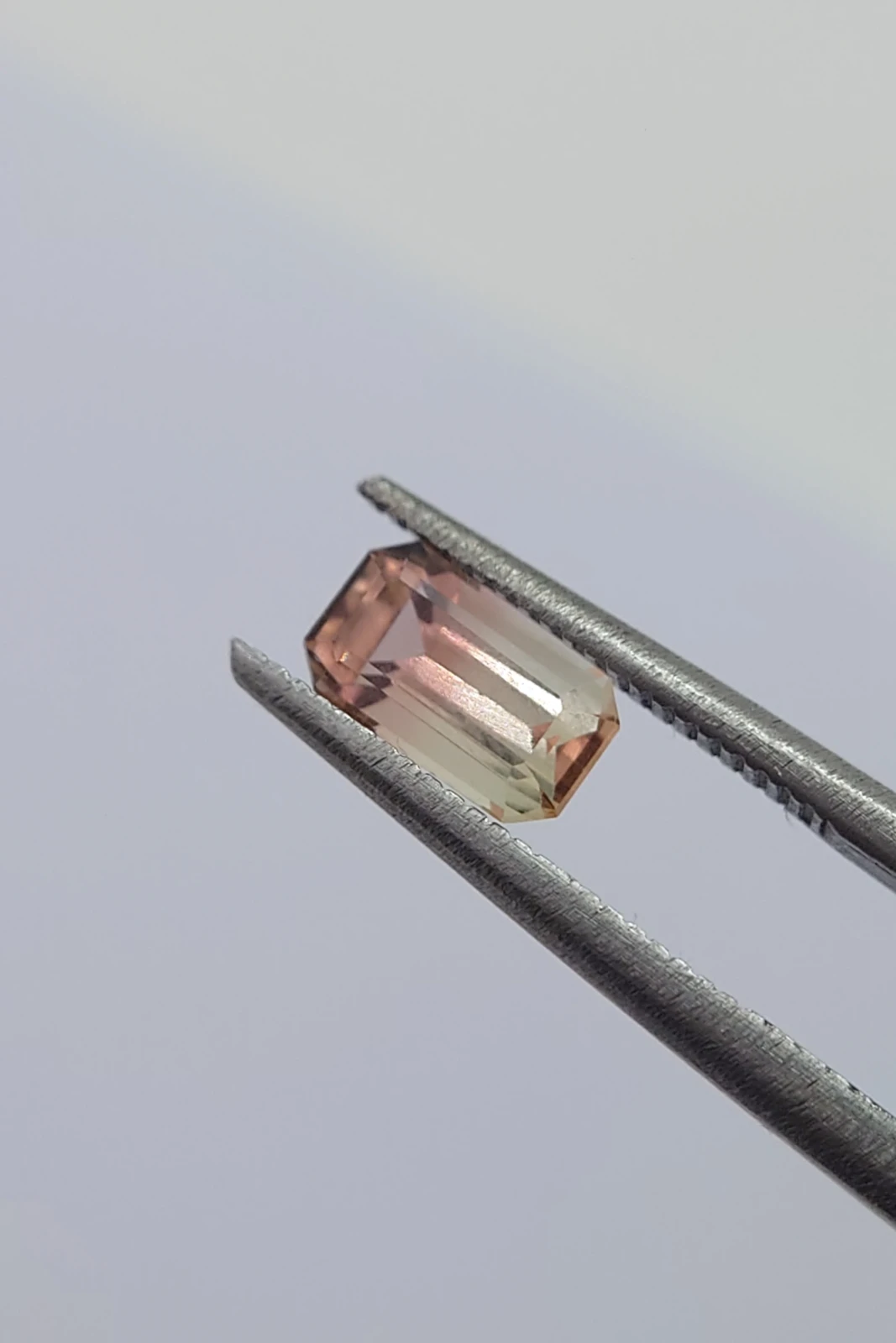 0.75ct Natural Peach Tourmaline Emerald cut Loose Gemstone From Nigeria