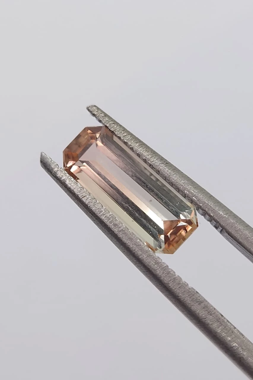1.2ct Natural Peach Tourmaline Emerald Cut Loose Gemstone From Nigeria