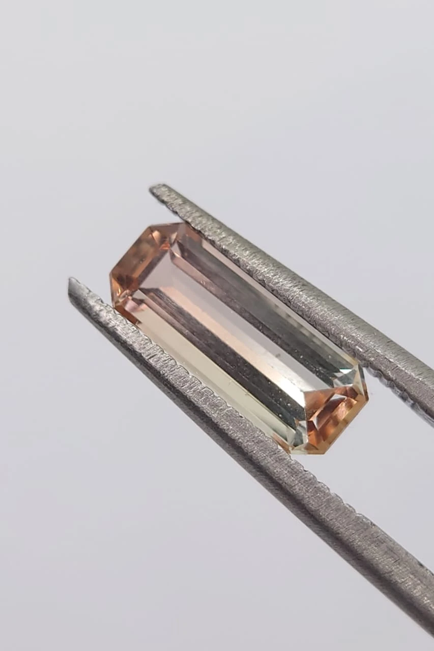 1.2ct Natural Peach Tourmaline Emerald Cut Loose Gemstone From Nigeria