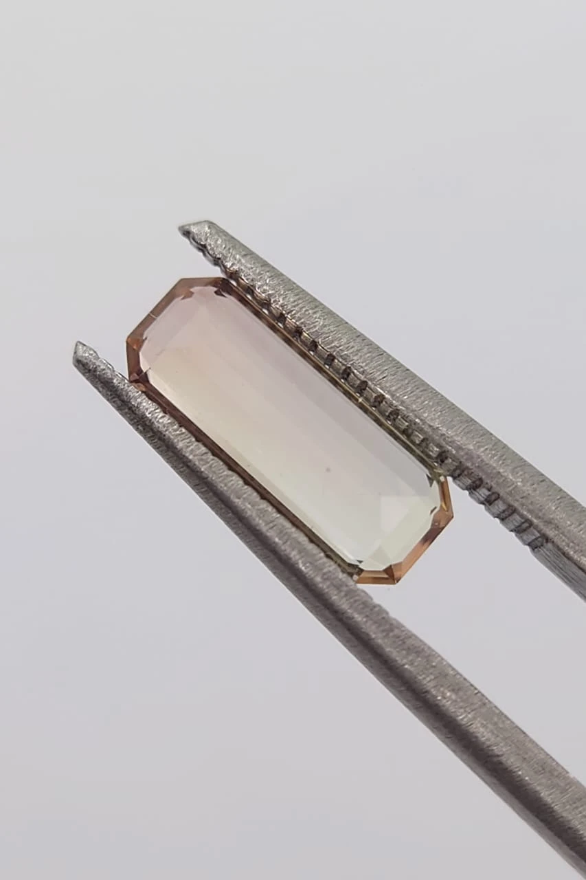 1.2ct Natural Peach Tourmaline Emerald Cut Loose Gemstone From Nigeria