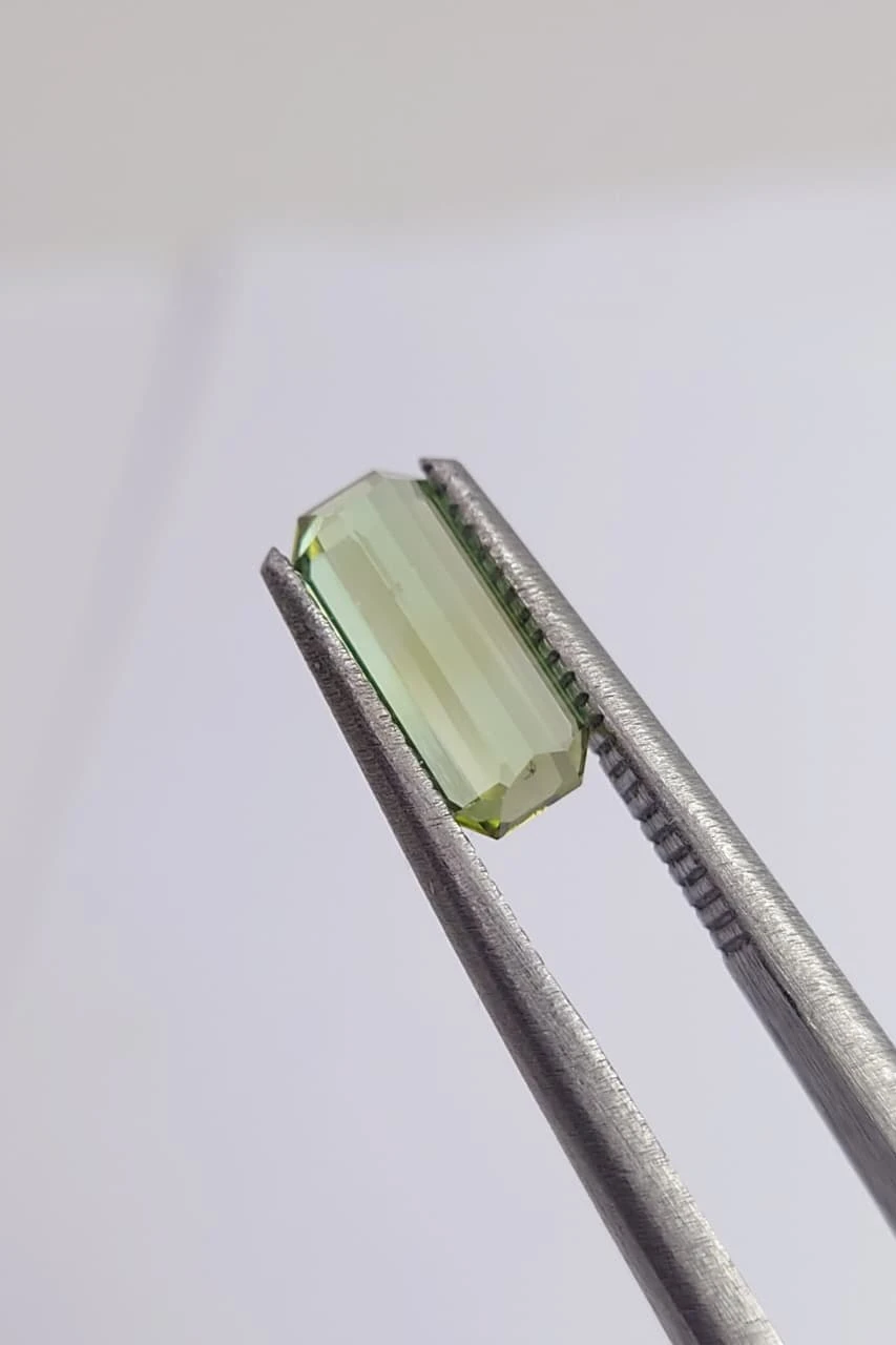 1.05ct Natural Mint Green Tourmaline Emerald Cut Loose Gemstone From Nigeria