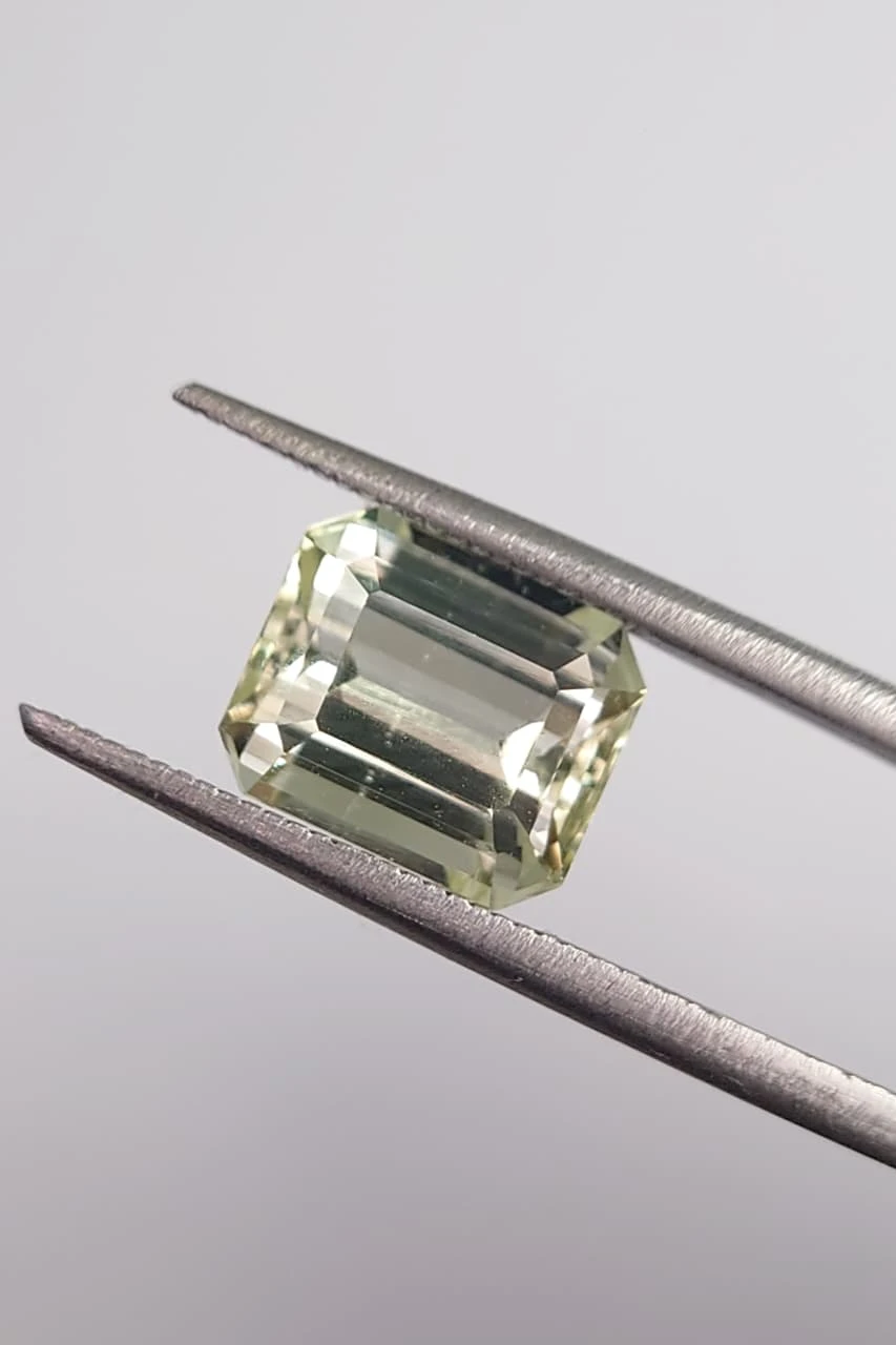 3.2ct Lemon Yellow Tourmaline Emerald Cut Loose Gemstone from Nigeria