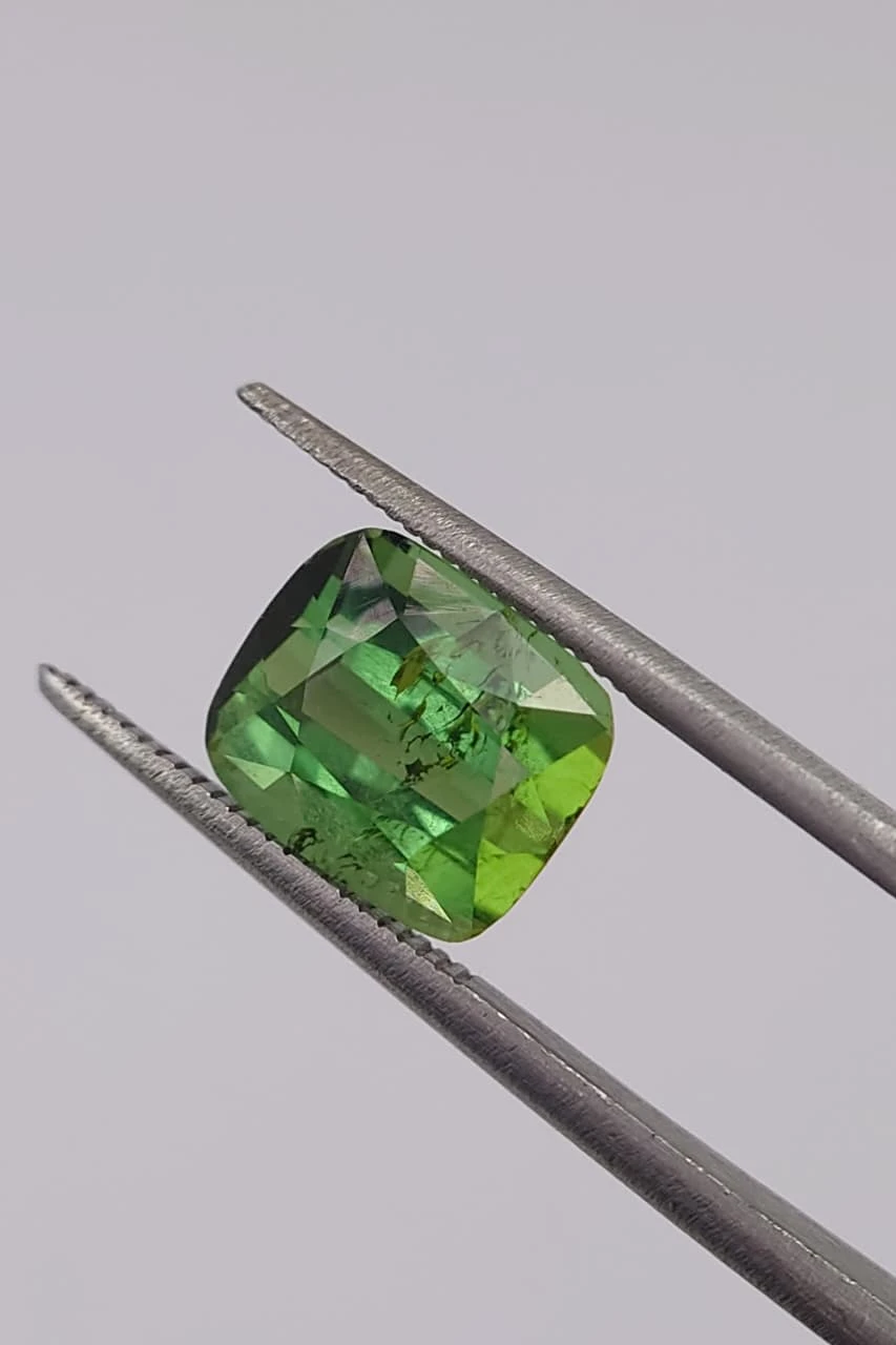 6.5ct Green Tourmaline Cushion cut Loose Gemstone From Nigeria