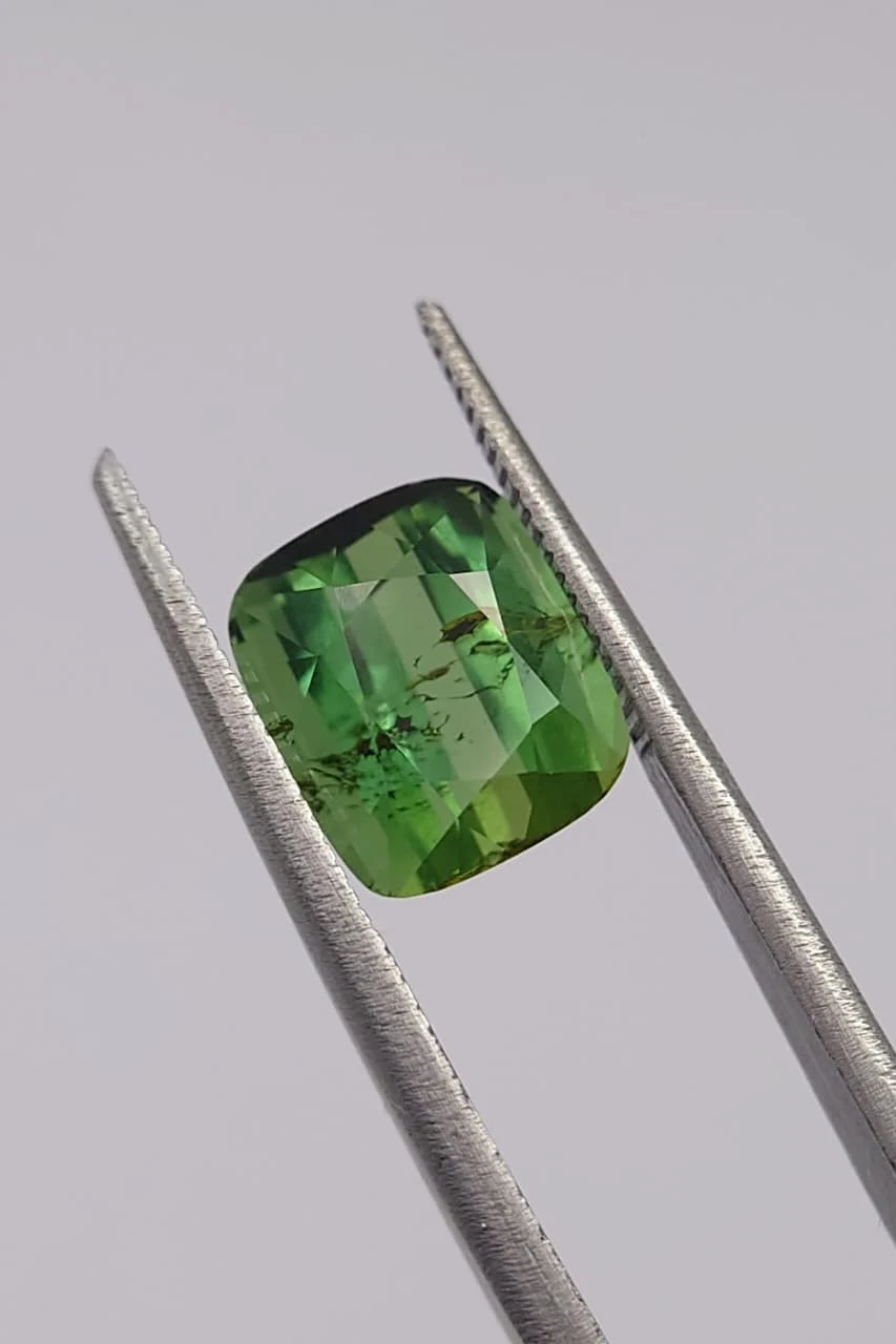 6.5ct Green Tourmaline Cushion cut Loose Gemstone From Nigeria
