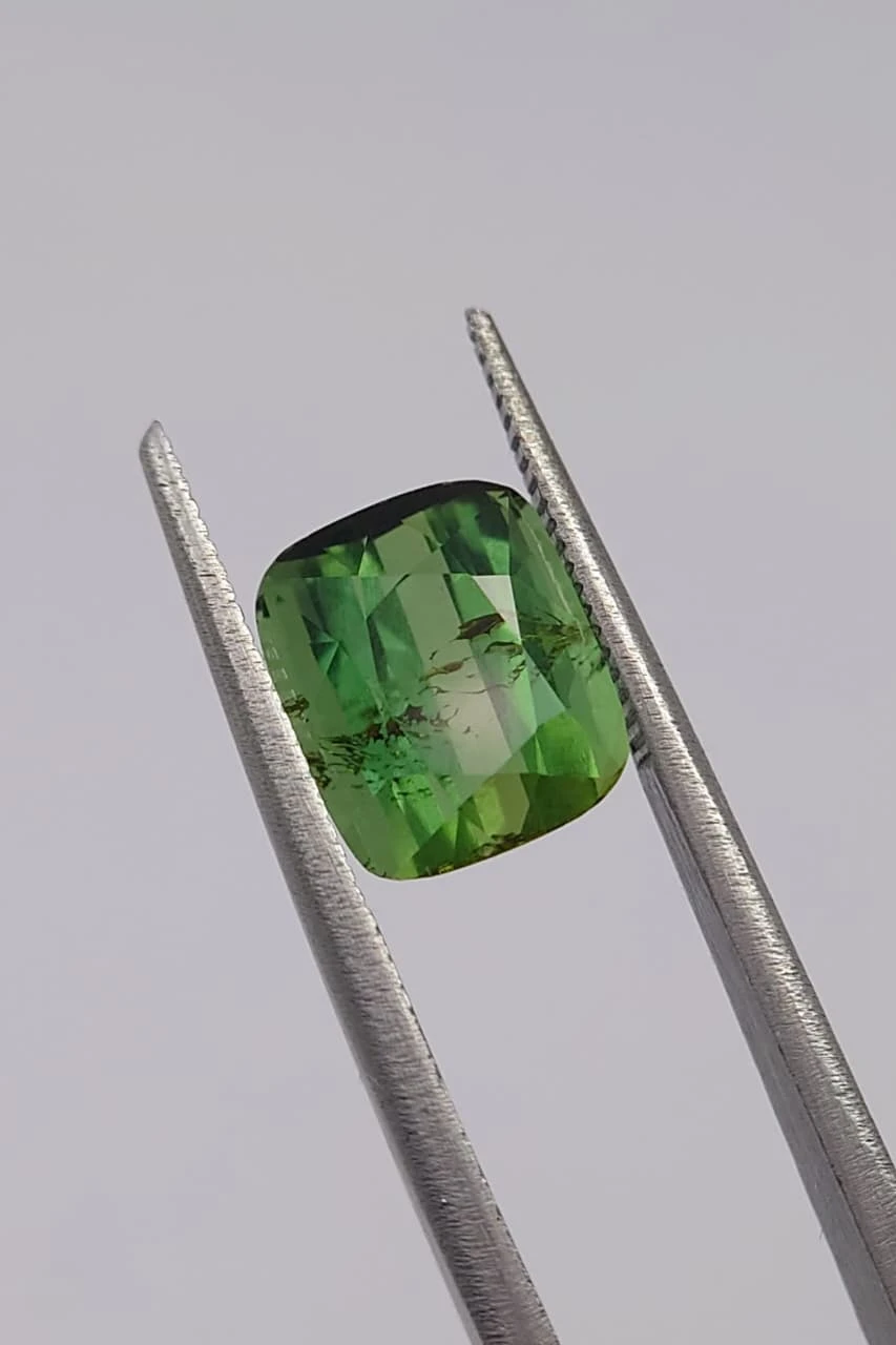 6.5ct Green Tourmaline Cushion cut Loose Gemstone From Nigeria