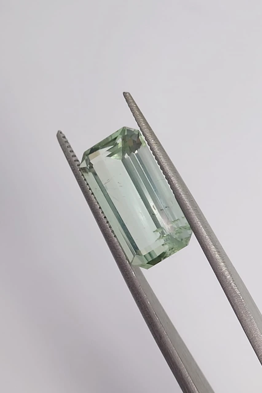 6.15ct Emerald Cut Seafoam Tourmaline Loose Gemstone from Nigeria