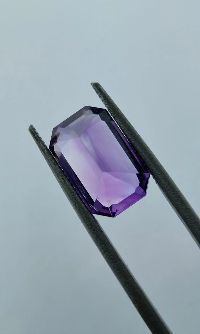 4ct Amethyst Emerald Cut Loose Gemstone from Nigeria