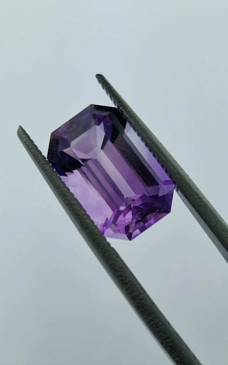 4ct Amethyst Emerald Cut Loose Gemstone from Nigeria