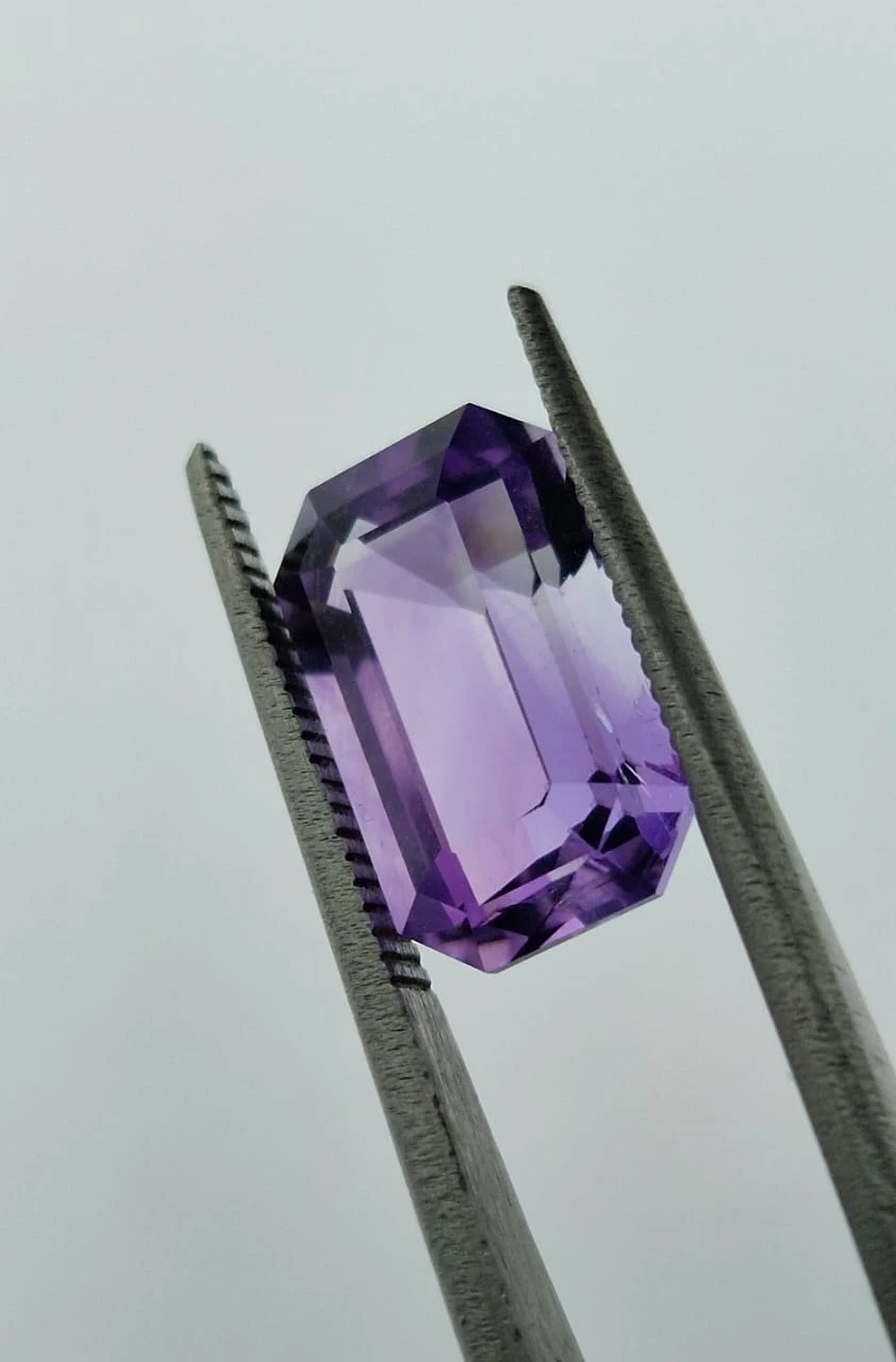 4ct Amethyst Emerald Cut Loose Gemstone from Nigeria
