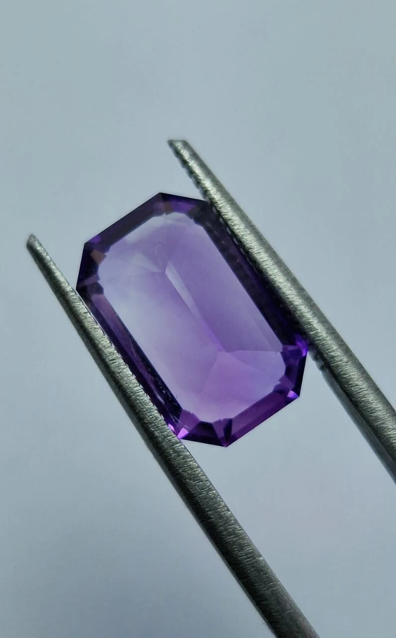 4ct Amethyst Emerald Cut Loose Gemstone from Nigeria