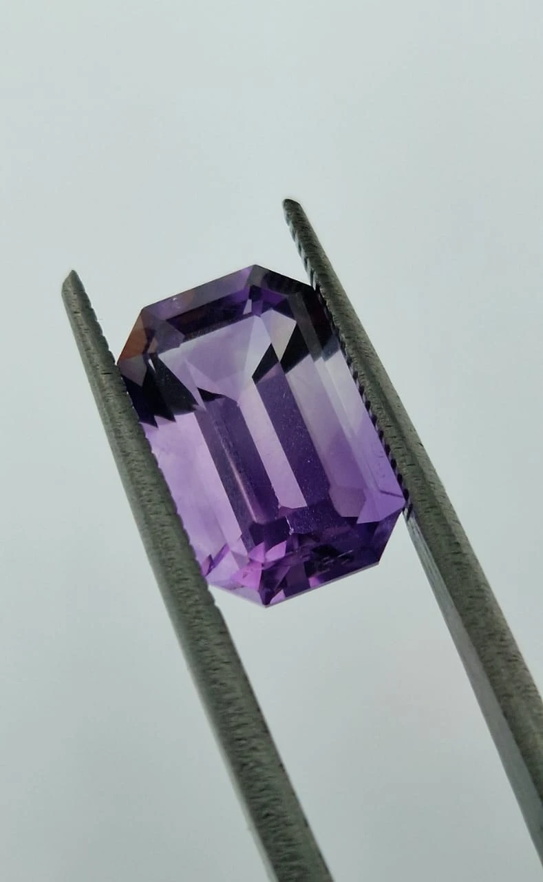 4ct Amethyst Emerald Cut Loose Gemstone from Nigeria
