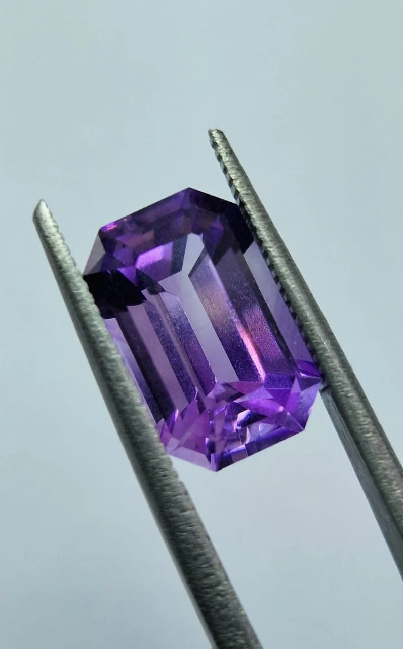 4ct Amethyst Emerald Cut Loose Gemstone from Nigeria