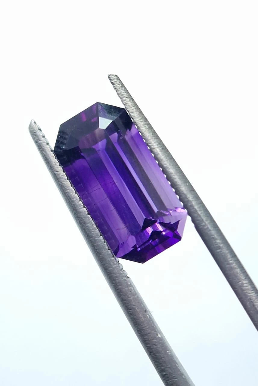 3ct Natural Purple Amethyst Emerald Cut loose from Nigeria