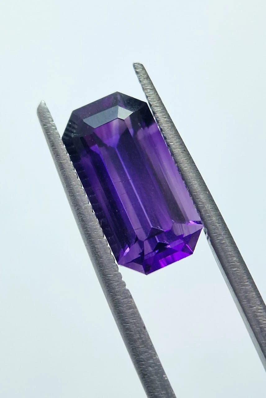 3ct Natural Purple Amethyst Emerald Cut loose from Nigeria