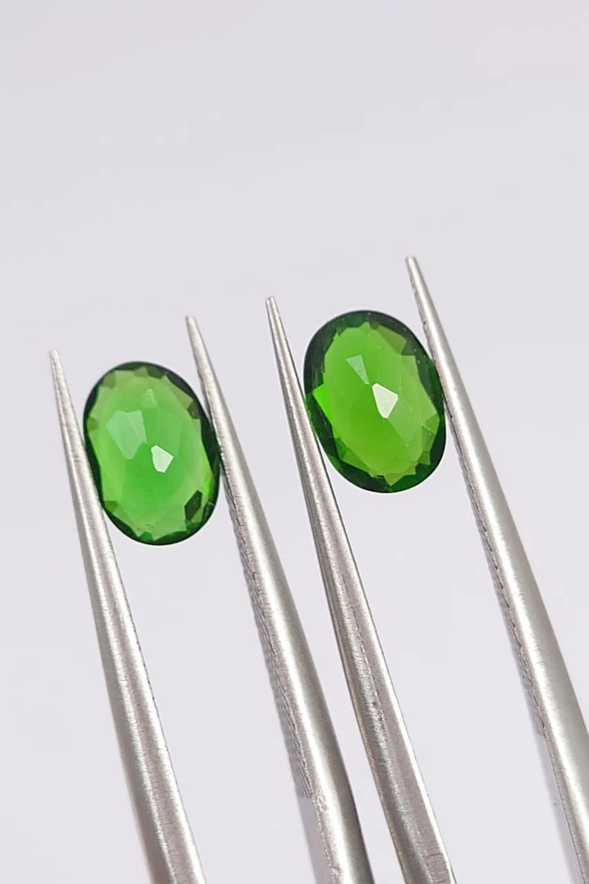 1.61ct Natural Chrome Diopside Pair Oval Cut Loose Gemstone from Pakistan