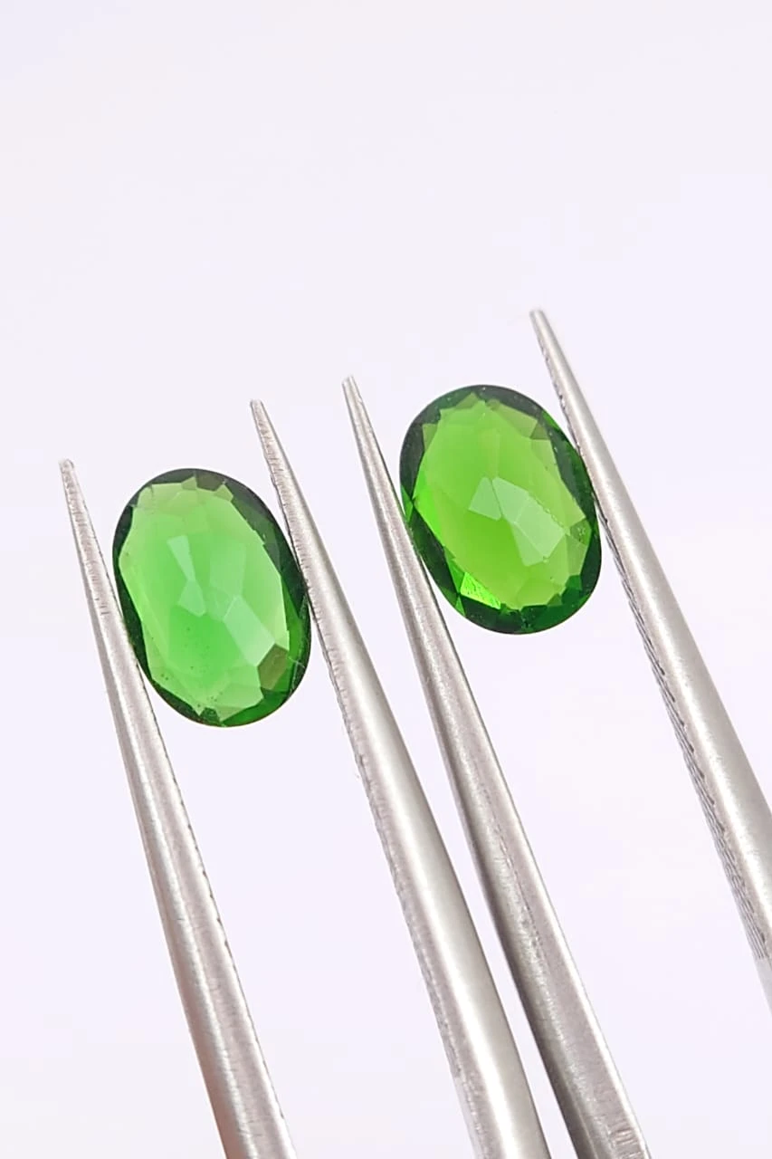 1.61ct Natural Chrome Diopside Pair Oval Cut Loose Gemstone from Pakistan
