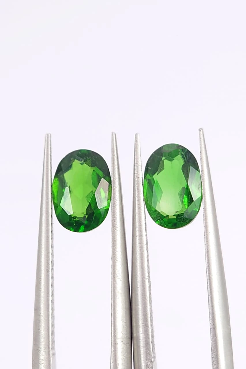 1.61ct Natural Chrome Diopside Pair Oval Cut Loose Gemstone from Pakistan