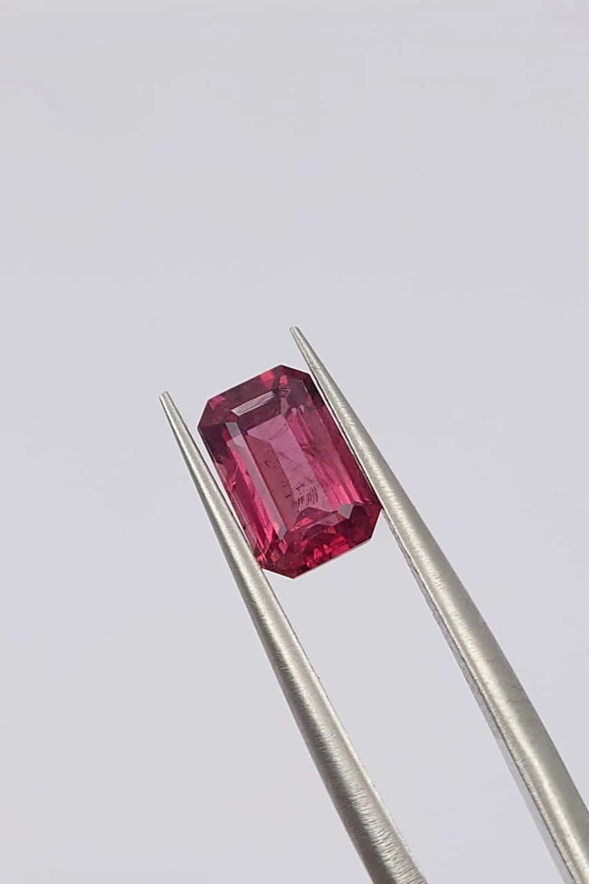 1.6ct Natural Malaya Garnet Emerald Cut Loose Gemstone From Tanzania