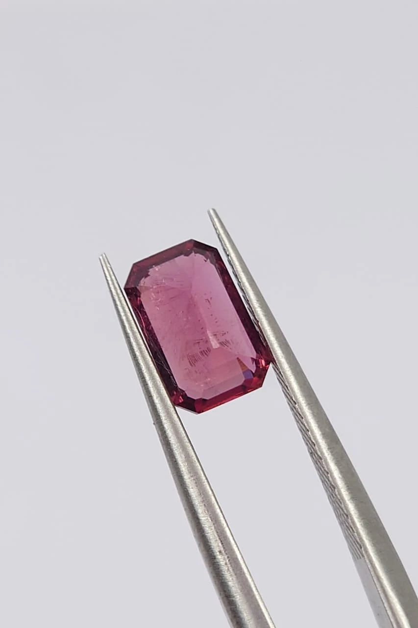 1.6ct Natural Malaya Garnet Emerald Cut Loose Gemstone From Tanzania
